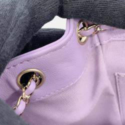 Pre Owned Chanel Matelasse Smallbackpack Lavender purple Calf Leather