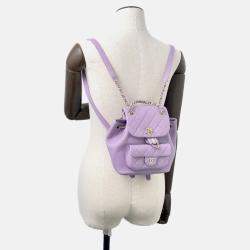 Pre Owned Chanel Matelasse Smallbackpack Lavender purple Calf Leather