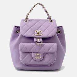 Pre Owned Chanel Matelasse Smallbackpack Lavender purple Calf Leather