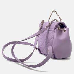 Pre Owned Chanel Matelasse Smallbackpack Lavender purple Calf Leather