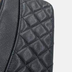Pre Owned Chanel Matelasse Flap Chain shoulder Phone Pouch Black Caviar Leather