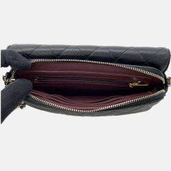 Pre Owned Chanel Matelasse Flap Chain shoulder Phone Pouch Black Caviar Leather