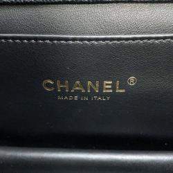 Pre Owned Chanel Coco First Chain shoulder Bag Black Caviar Leather