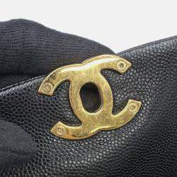 Pre Owned Chanel Coco First Chain shoulder Bag Black Caviar Leather