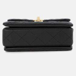 Pre Owned Chanel Coco First Chain shoulder Bag Black Caviar Leather