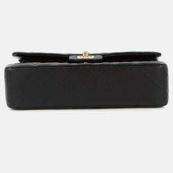Pre Owned Chanel Matelasse W Flap Chain shoulder Black Lambskin Size 25