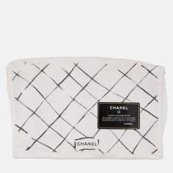 Pre Owned Chanel Matelasse W Flap Chain shoulder Bag Beige Caviar Leather Size 25