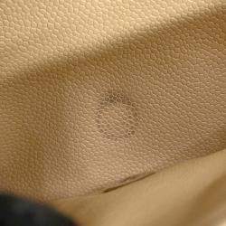 Pre Owned Chanel Matelasse W Flap Chain shoulder Bag Beige Caviar Leather Size 25