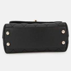 Pre Owned Chanel Coco Handle 2Wayhandbag Black Caviar Leather Size Xxs