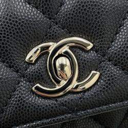 Pre Owned Chanel Coco Handle 2Wayhandbag Black Caviar Leather Size Xxs