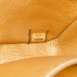 Pre Owned Chanel Gold CC Metallic Lambskin Choco Bar East West Flap