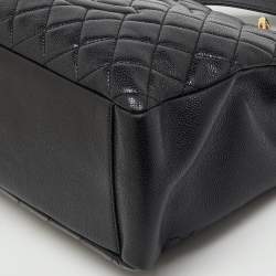 Pre Owned Chanel Black Quilted Caviar Leather GST Grand Shopping Tote