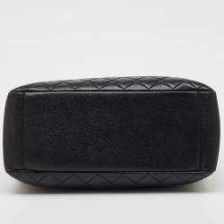 Pre Owned Chanel Black Quilted Caviar Leather GST Grand Shopping Tote