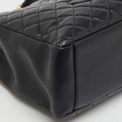 Pre Owned Chanel Black Quilted Caviar Leather GST Grand Shopping Tote