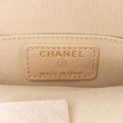 Pre Owned Chanel Gold Mini CC Metallic Lambskin Camellia Bouquet Round Clutch on Chain