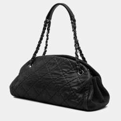 Pre Owned Chanel Black Medium Iridescent Calfskin Just Mademoiselle Bowling Bag