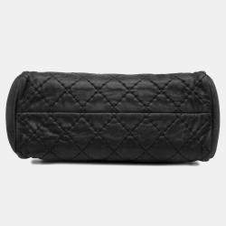 Pre Owned Chanel Black Medium Iridescent Calfskin Just Mademoiselle Bowling Bag
