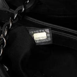 Pre Owned Chanel Black Medium Iridescent Calfskin Just Mademoiselle Bowling Bag