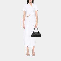 Pre Owned Chanel Black Medium Iridescent Calfskin Just Mademoiselle Bowling Bag