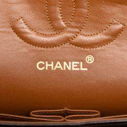 Pre Owned Chanel Brown Medium Classic Lambskin Double Flap