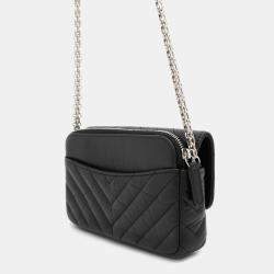 Pre Owned Chanel Chain Shoulder Bag Chevron V-Stitch 2.55 Mademoiselle Pochette