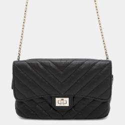 Pre Owned Chanel Chain Shoulder Bag Chevron V-Stitch 2.55 Mademoiselle Pochette