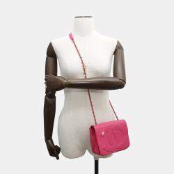Pre Owned Chanel Chain Shoulder Bag Coco Mark Lambskin