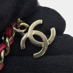 Pre Owned Chanel Chain Shoulder Bag Coco Mark Lambskin