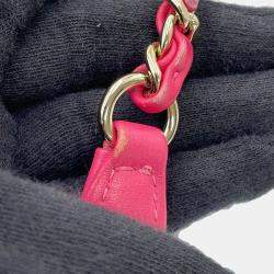 Pre Owned Chanel Chain Shoulder Bag Coco Mark Lambskin