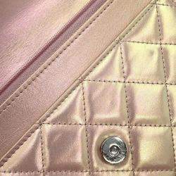 Pre Owned Chanel Chain Wallet Matelasse Coco Mark Lambskin