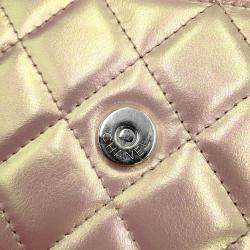 Pre Owned Chanel Chain Wallet Matelasse Coco Mark Lambskin