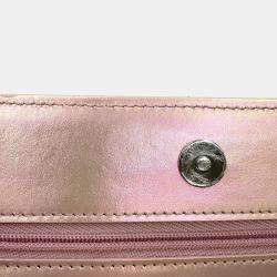 Pre Owned Chanel Chain Wallet Matelasse Coco Mark Lambskin