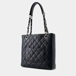 Pre Owned Chanel Matelasse Coco Mark Tote Bag Pst Black