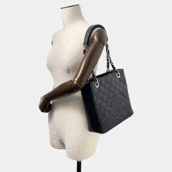 Pre Owned Chanel Matelasse Coco Mark Tote Bag Pst Black