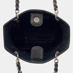 Pre Owned Chanel Matelasse Coco Mark Tote Bag Pst Black