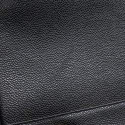 Pre Owned Chanel Chain Tote Bag With Triple Coco Mark And Caviar Leather Double Black