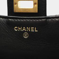 Pre Owned Chanel 2.55 Matelasse Shoulder Bag In Calfskin Leather Black