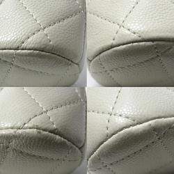 Pre Owned Chanel Matelasse Chain Shoulder Bag In Caviar Leather Gray