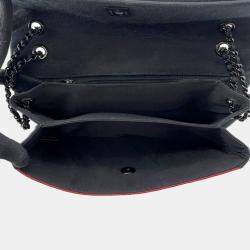 Pre Owned Chanel Chain Shoulder Bag Matelasse Lambskin Nylon Black