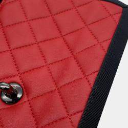 Pre Owned Chanel Chain Shoulder Bag Matelasse Lambskin Nylon Black