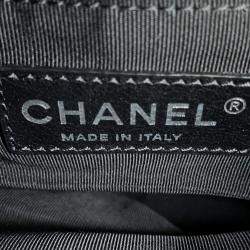 Pre Owned Chanel Chain Shoulder Bag Matelasse Lambskin Nylon Black