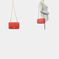 Pre Owned Chanel 2.55 Red Leather Shoulder Bag