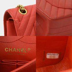 Pre Owned Chanel 2.55 Red Leather Shoulder Bag