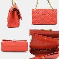 Pre Owned Chanel 2.55 Red Leather Shoulder Bag