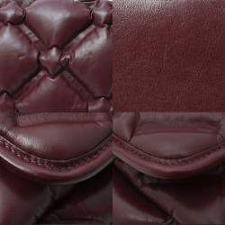 Pre Owned Chanel Bordeaux Bubble Quilted Matelasse Lambskin Shoulder Bag