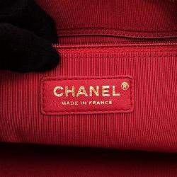 Pre Owned Chanel Pink Matelasse Coco Mark Bowling Bag In Calfskin Leather