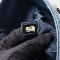 Pre Owned Chanel Matelasse Tote Bag Lambskin Leather Blue