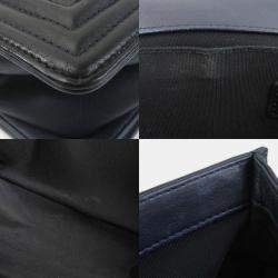 مملوكة مسبقًا Chanel Boy Chanel Metal Navy Black Leather Shoulder Bag