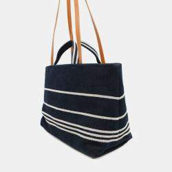 Pre Owned Chanel 2-Way Tote Bag With Coco Mark In Denim