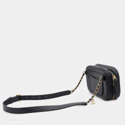 Pre Owned Chanel Body Bag Coco Mark Lambskin Chanel Waist Black